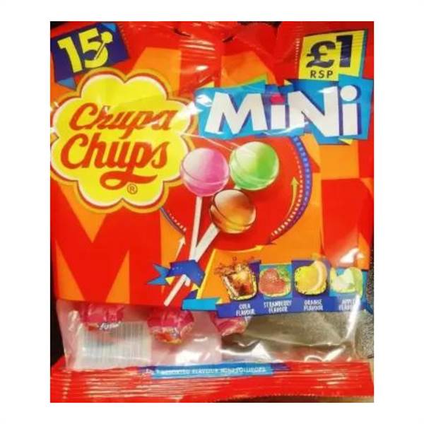 Chupa Chups Mini Assorted Fruit Flavour 15 Lollipops, 90g Fruit Lollipop